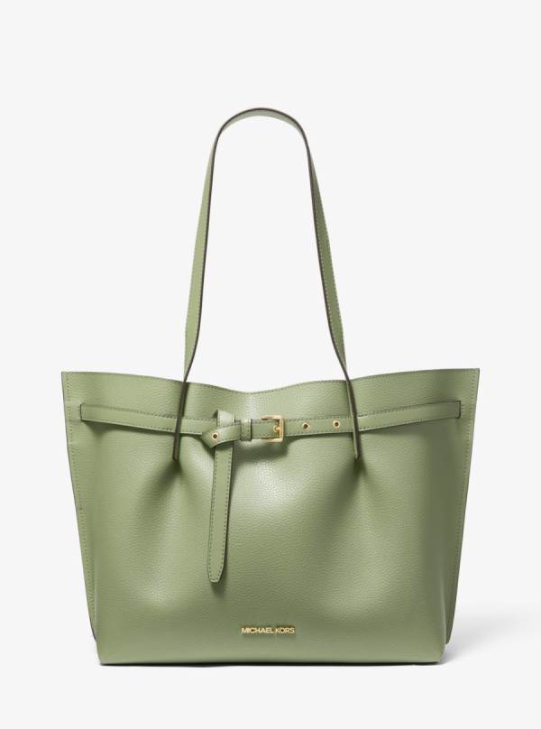 Damske Prenosná Taška Michael Kors Emilia Large Pebbled Leather Svetlo Olivovo Zelená - Kabelky Michael Kors Obchod | YEBHX-7952
